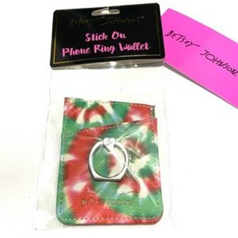 New Betsey Johnson Phone Ring Wallet Attachment - Tie Dye